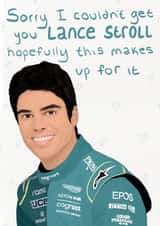 A Lance Stroll celebration card for all created by Amber Kilsby