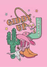 Fun Birthday Card - For Her - Cowgirl created by Talk & Tell