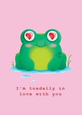 Toadally in love cute valentines card for someone special created by abtchlr