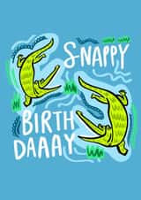 Funny Birthday Card - Child - Crocodile - Snappy Birthday created by Lazybonesprint