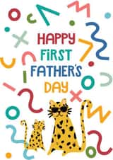 Happy First Fathers Day - Leopard Card - Daddy Cool created by Pearl Studio