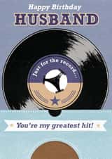 Classic birthday card - Husband - Vinyl - Greatest Hit created by 0nly Me!