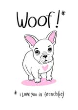 Cute and funny Valentine's Day card - French bulldog - I love you created by Anita Parson Studio