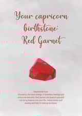 Birthday card - Birthstone/zodiac sign - Your Capricorn birthstone: Red Garnet created by Noura Mokhtar