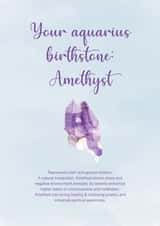 Birthday card - Birthstone per zodiac sign - Your Aquarius birthstone: Amethyst created by Noura Mokhtar