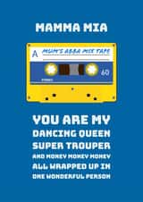 Cheeky and Heartfelt Mother's Day card - Retro ABBA Mix Tape - Mamma Mia created by PEA GREEN PRINTS