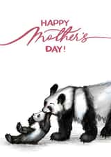 Cute Panda mom, Mother’s Day card for all the great mothers who put up with us created by Nattie Threads