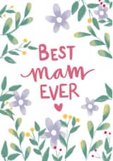 Floral Best Mam ever card created by Emily Hline Illustration
