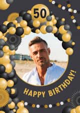 Personalised Birthday Photo Card created by Evie Garnett Designs - 50 balloons Birthday Personalised Photo Card 11866