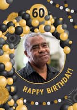 Personalised Birthday Photo Card created by Evie Garnett Designs - 60 balloons Birthday Personalised Photo Card 11868