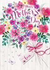 Traditional floral Mother's Day card - Classic Pretty bunch of flowers - Mum, created by Di Brookes Design