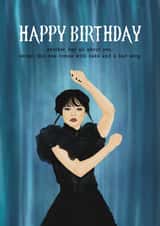 Wednesday Addams Birthday Card created by Choo Choo