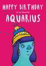 Cute birthday Card - Aquarius - Zodiac - January - February created by Charlotte Caswell