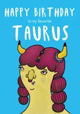 Cute birthday card for Taurus created by Charlotte Caswell