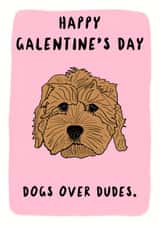 Cute dog Valentine's Day card for friends- Happy Galentine's Day Dogs over dude. created by TheYoungBandit .