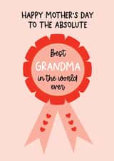 Cute Mother's day card - best Grandma in the world ever created by Word Up Creative