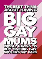 Funny Mother's Day card for Mums - Big Gay created by Blind Faith
