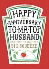 Funny Anniversary Card - Heinz Tomato Ketchup Sauce - Husband created by la la la Designs
