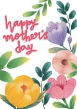 Floral Mother’s Day card created by Emily Hline Illustration