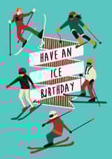 Retro Skiing Birthday Card created by Vallely Studios