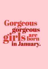 Classic Birthday Card - January - Gorgeous Girls created by @EmilySwallow