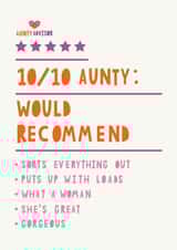 Fun review style card - Aunty Advisor created by HGH ILLUSTRATIONS