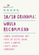 Fun review style card - Grandma Advisor created by HGH ILLUSTRATIONS