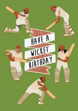 Retro Cricket Birthday Card created by Vallely Studios