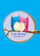 Owl always love you - cute valentines card created by Booby's Studio