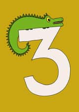 Third Birthday - Yellow & Green - Dinosaur / Monster / Crocodile - Kids - 3 created by Jz Designs