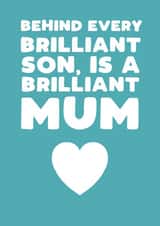Cute Mother's Day card - from Son - Brilliant Son created by Pickled Prints