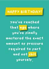 Cheeky Farting Card - Mastered the Pressure Required - Funny created by Hartfelt Designs