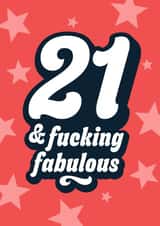 21st birthday card - fucking fabulous created by Blush & Blossom 