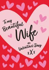 Heartfelt Wife Valentine's Day Card - Love heart wife design - Cute created by frances Wilson