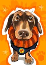Cute super sausage card for the that special person in your life created by Higgledy Prints