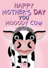 Cheeky Mother’s Day card - Moody Cow created by Scrambled Meg Designs 