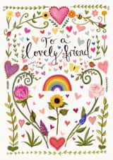 Pretty Birthday Card - Lovely Friend created by Love Lucy Illustration