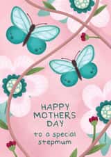 Stepmother Mother's Day Card - Special Stepmum - Beautiful Floral Butterflies created by Bev O'Connor || @oconnordesign