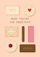 'Mum, You're The Sweetest' - Biscuits Mother's Day Card created by Studio Mads