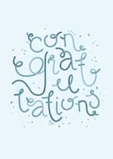 Cute congratulations card for friends & family in blue created by Aelia