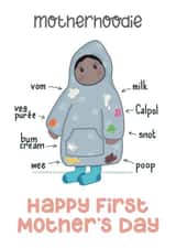 Funny 1st Mother’s Day Card For A New Mum - Motherhoodie created by Presents Felt