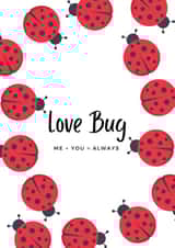 Cute card - Love Bug - Me plus You = Always. Ladybug. Valentines + anniversary created by Hindlet Hideaway 