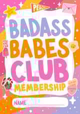 Badass Babes Club - Supportive Friendship Card - Personalised Membership created by Hey Cutie