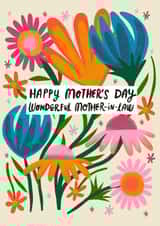 Happy Mother's Day Wonderful Mother In Law-Pretty-Floral-Mother's Day Card created by @AimeeStevens.Design
