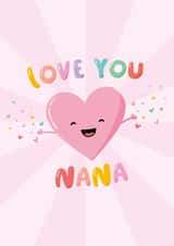Cute Mother's Day Card - Love You Nana - Heart created by Macie Dot Doodles