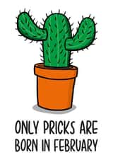 Funny February Birthday Card | Prick Rude Birthday Card created by TeePee Creations