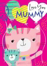 Cute Mothers Day Card - Love You Mummy - Cats created by Laura Darrington Design Ltd.