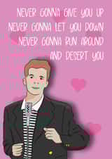 Rick Astley Valentine's Card for significant other music 80s created by Ricky Hall