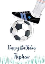 Nephew birthday card - football and football boot - Happy Birthday created by Katie Phythian Design