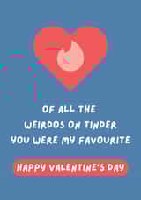 Funny Valentine's Day Card - Tinder - Dating Apps created by Lucky Jems Gifts
